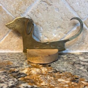 BRASS DACHSHUND CHEESE KNIFE